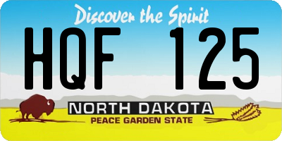 ND license plate HQF125