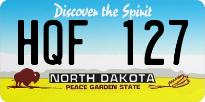 ND license plate HQF127