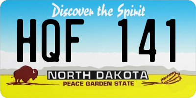 ND license plate HQF141