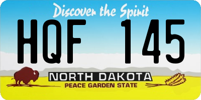 ND license plate HQF145