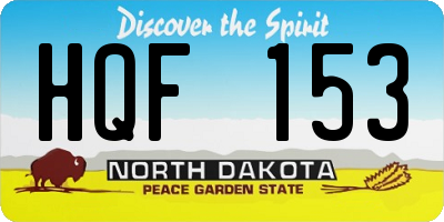 ND license plate HQF153