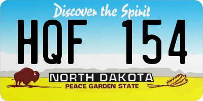 ND license plate HQF154
