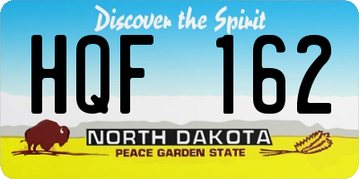 ND license plate HQF162