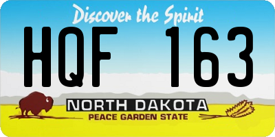 ND license plate HQF163