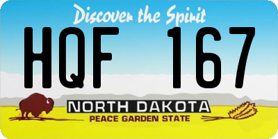 ND license plate HQF167