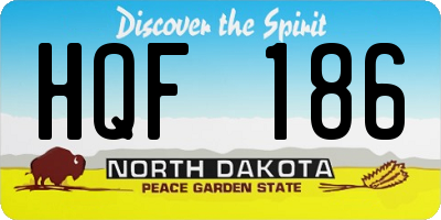 ND license plate HQF186