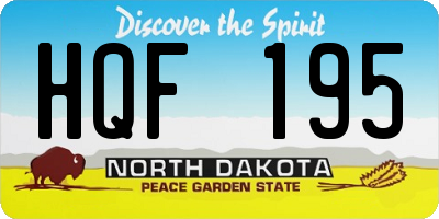 ND license plate HQF195
