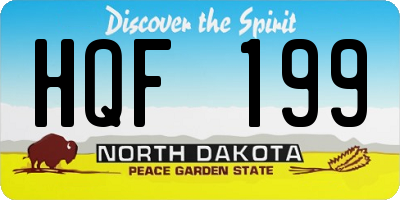 ND license plate HQF199