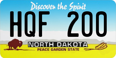 ND license plate HQF200