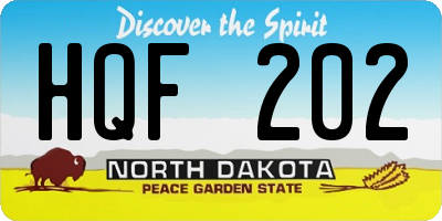 ND license plate HQF202