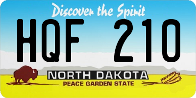ND license plate HQF210