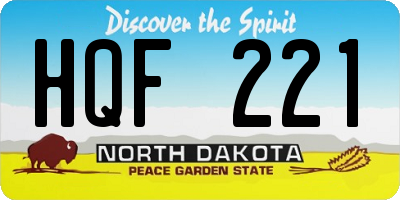 ND license plate HQF221