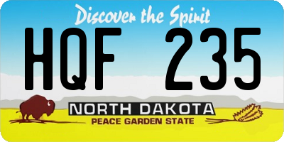 ND license plate HQF235