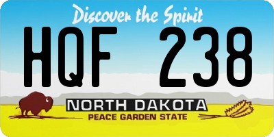 ND license plate HQF238