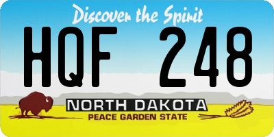 ND license plate HQF248