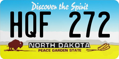 ND license plate HQF272