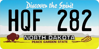 ND license plate HQF282