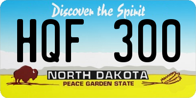 ND license plate HQF300