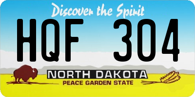 ND license plate HQF304
