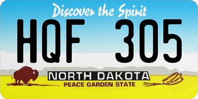 ND license plate HQF305