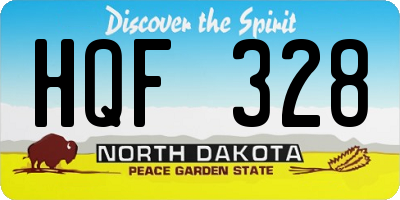 ND license plate HQF328