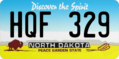 ND license plate HQF329