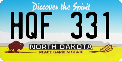 ND license plate HQF331