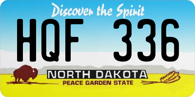 ND license plate HQF336