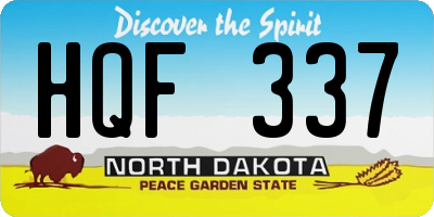 ND license plate HQF337