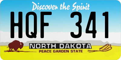 ND license plate HQF341