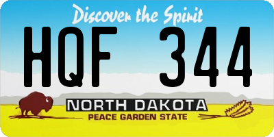 ND license plate HQF344