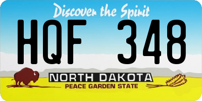 ND license plate HQF348