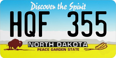 ND license plate HQF355