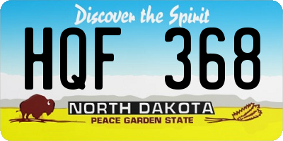 ND license plate HQF368