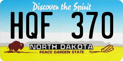 ND license plate HQF370