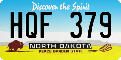 ND license plate HQF379