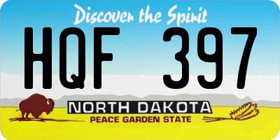 ND license plate HQF397