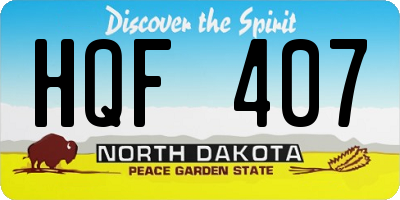 ND license plate HQF407