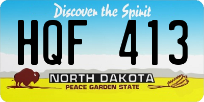 ND license plate HQF413