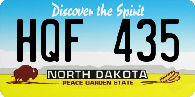 ND license plate HQF435