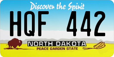 ND license plate HQF442