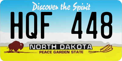 ND license plate HQF448