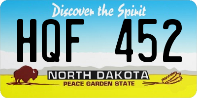 ND license plate HQF452