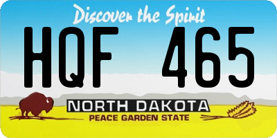ND license plate HQF465
