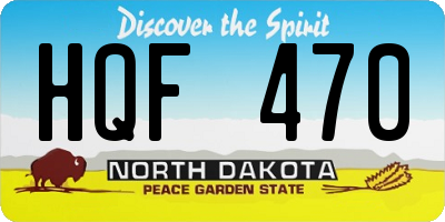 ND license plate HQF470