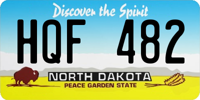 ND license plate HQF482