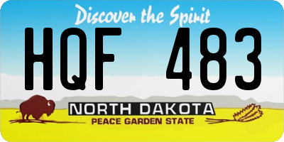 ND license plate HQF483