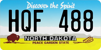ND license plate HQF488