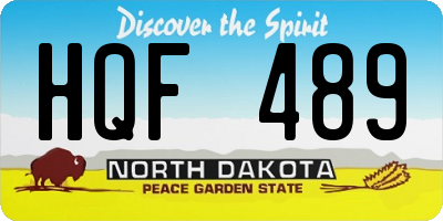 ND license plate HQF489