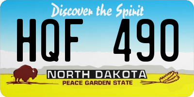 ND license plate HQF490